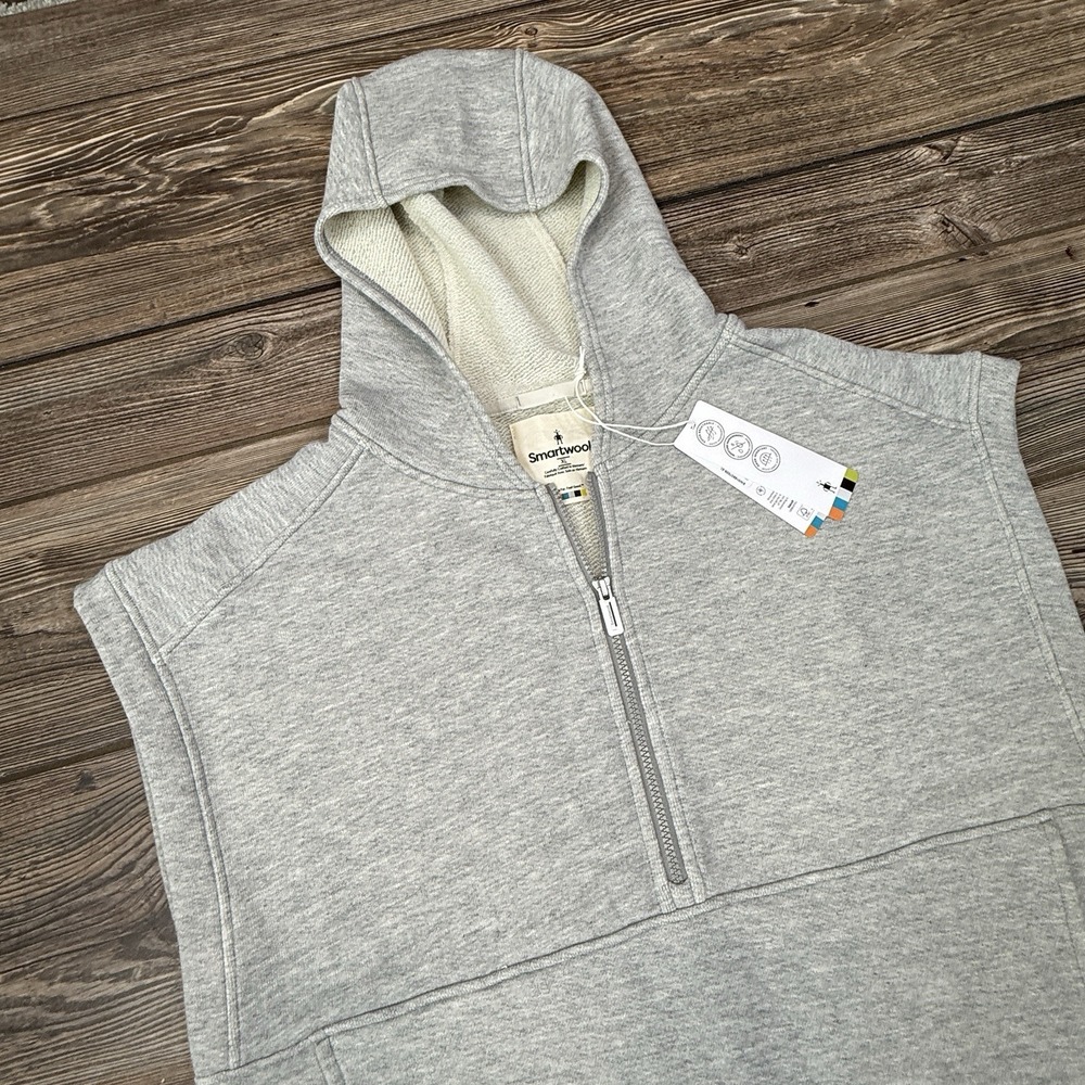 Smartwool Women's‎ Recycled Terry Short Sleeve Hoodie Sweatshirt Gray Sz XL NEW - Picture 3 of 9